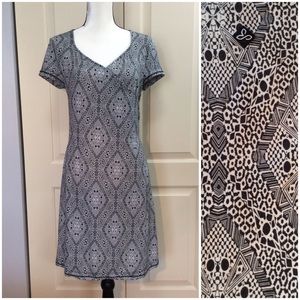 Prana Faux Wrap Dress Geometric Design Large